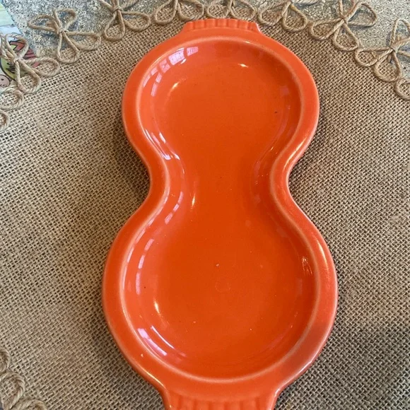 Fiesta orange cream and sugar tray. - Picture 1 of 3